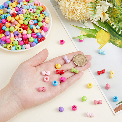 140G 2 Styles Opaque Acrylic Beads SACR-SC0001-61-1