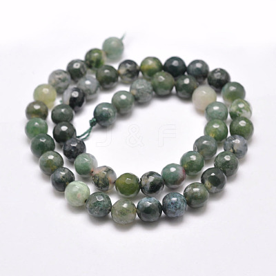 Natural Moss Agate Beads Strands G-F350-8mm-1