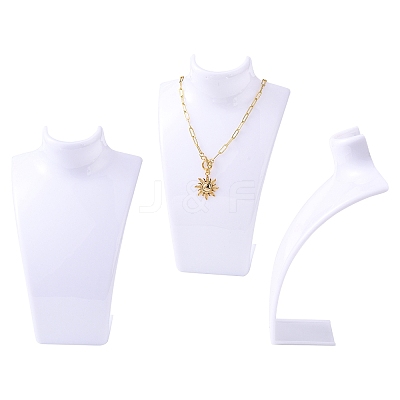 Organic Glass Necklace & Earring Standing Bust Displays NDIS-E006-2A-1
