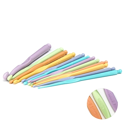 ABS Plastci Handle Head Crochet Hook Set PW-WG52426-01-1