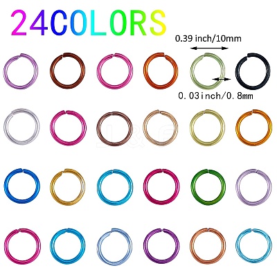 10320Pcs 24 Colors Anodized Aluminum Open Jump Rings ALUM-SZ0001-10-1