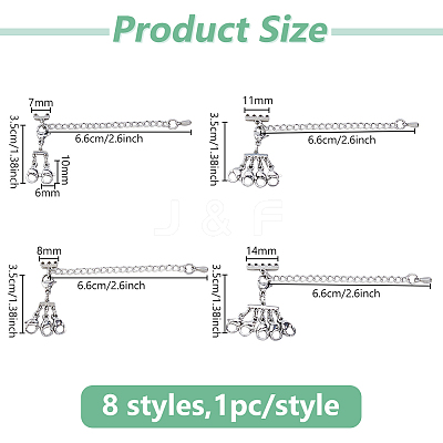 8Pcs 2 Colors 304 Stainless Steel Lobster Claw Clasps FIND-DC00001-1