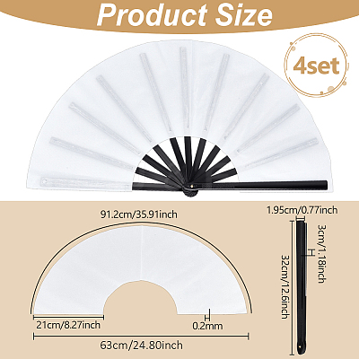 Cloth Hand Held Fan LS-DIY-WH0579-95B-1