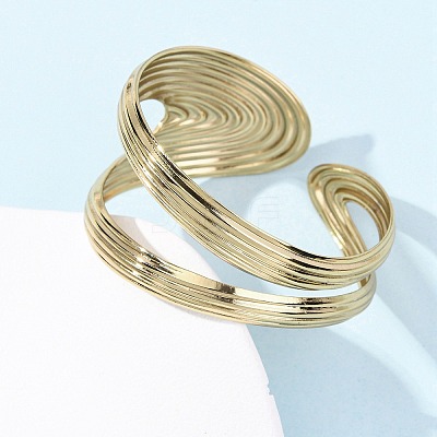 304 Stainless Steel Cuff Bangles for Women LS-BJEW-B150-02G-1