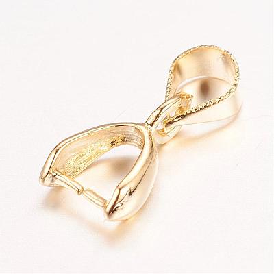Brass Pendant Pinch Bails KK-E702-05G-NF-1