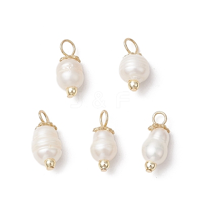 Natural Cultured Freshwater Pearl Rice Pendants PALLOY-JF03919-02-1