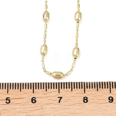 Brass Oval Ball Chain Necklaces for Men Women NJEW-L012-03G-1