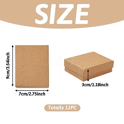 Kraft Cotton Filled Cardboard Paper Jewelry Set Boxes CBOX-R036-11A-1