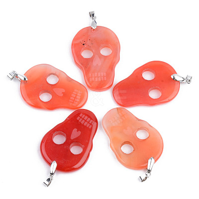 Halloween Themed Natural Agate Big Pendants G-S359-181-1
