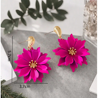 Flower Iron Dangle Stud Earrings FS-WGFE32A-01-1