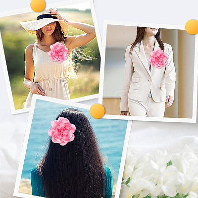 Flower Polyester Brooches JEWB-WH20003-04C-1