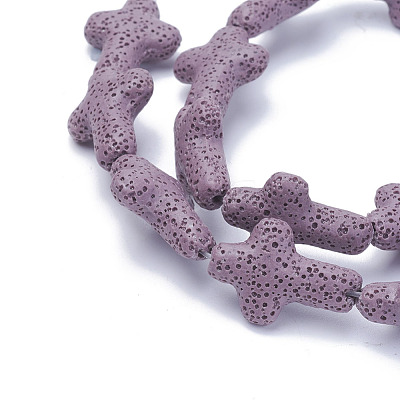 Natural Lava Rock Beads Strands G-L498-E16-1
