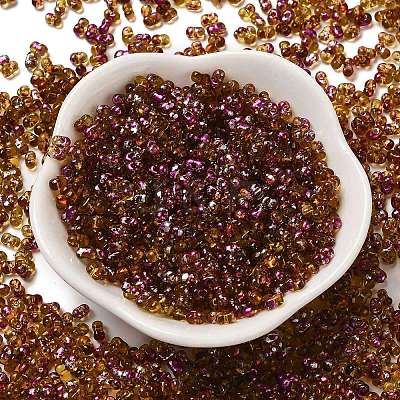 Spray Painted Glass Seed Beads SEED-F005-03A-01-1