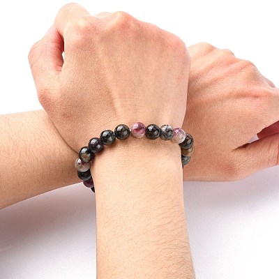 Multicolor Tourmaline Stretch Bracelets BJEW-C259-8mm-3-1