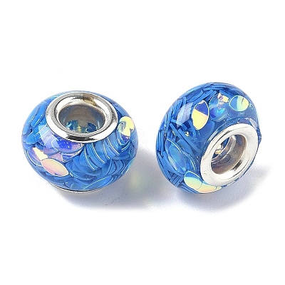 Transparent Resin Rondelle European Beads RESI-S023-28-1