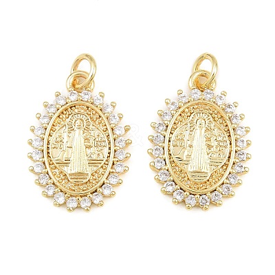 Religion Brass Micro Pave Clear Cubic Zirconia Pendants CU-CBA9482-01G-10-1