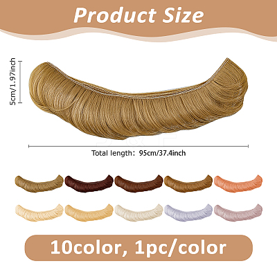 10Pcs 10 Colors High Temperature Fiber Short Bangs Hairstyle Doll Wig Hair DOLL-DC0001-04-1