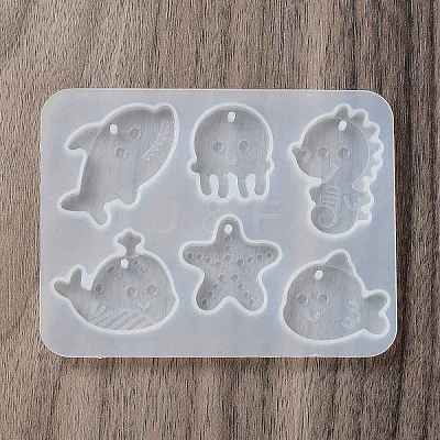 Starfish/Whale/Octopus Pendant DIY Silhouette Silicone Mold X1-DIY-K073-09A-1