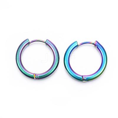 Ion Plating(IP) 304 Stainless Steel Huggie Hoop Earrings EJEW-F111-20mm-Y-1