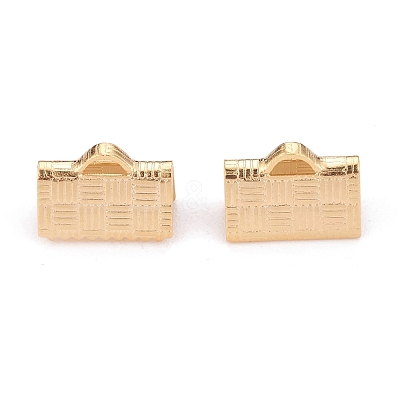 304 Stainless Steel Ribbon Crimp Ends STAS-P249-27B-G-1