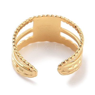 304 Stainless Steel Open Cuff Rings RJEW-K273-10G-1