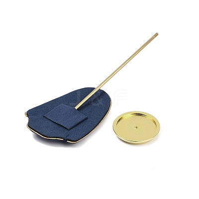 Bust Shaped Microfiber Necklace Display Stands with Golden Tone Aluminum Alloy Support ODIS-H006-01C-1
