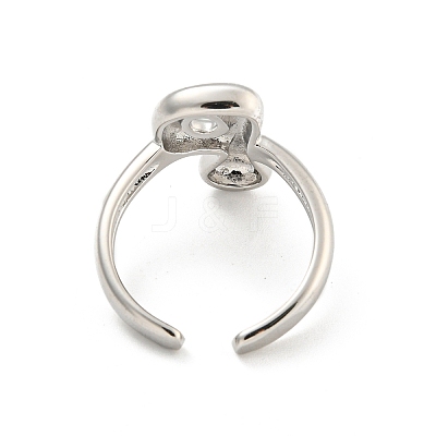 Brass Letter Open Cuff Rings for Women RJEW-G313-01P-P-1