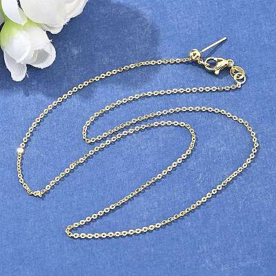 Brass Cable Chain Necklaces LS-NJEW-E151-03G-1