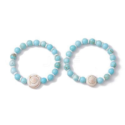 Summer Beach Natural Shiva Eye Shell Bead Bracelets BJEW-JB10313-03-1
