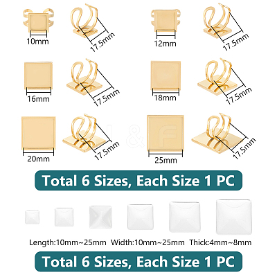 201 Stainless Steel Cuff Pad Ring Settings DIY-UN0055-89-1