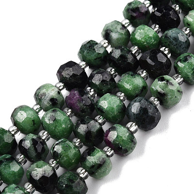 Natural Ruby Zoisite Beads Strands G-N327-08W-1