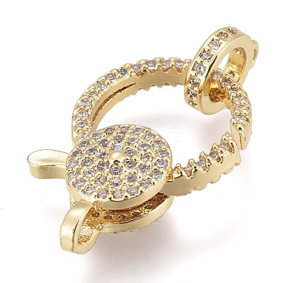 Brass Micro Pave Cubic Zirconia Lobster Claw Clasps ZIRC-M108-09A-G-1