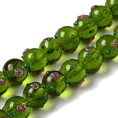 Handmade Bumpy Lampwork Beads Strands LAMP-K037-16B-1