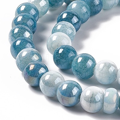 Electroplated Glass Beads Strands GLAA-C023-01J-1