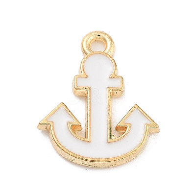 Light Gold Plated Alloy Enamel Charms ENAM-M219-07KCG-04-1