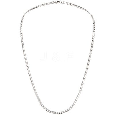 1Pc 304 Stainless Steel Cuban Link Chain Necklaces for Men Women NJEW-BM0001-08B-1