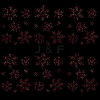 Snowflake Pattern Hotfix Rhinestones DIY-WH0430-205C-1