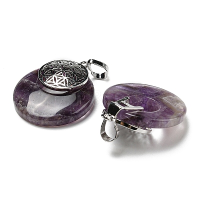 Natural Amethyst Pendants KK-F751-M-A03-1