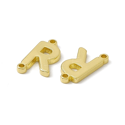 Rack Plating Brass Letter Connector Charms KK-C007-38G-R-1