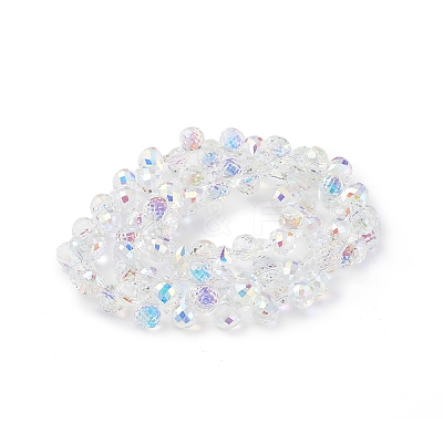 Transparent Electroplate Glass Beads Strands EGLA-F152B-AB02-1