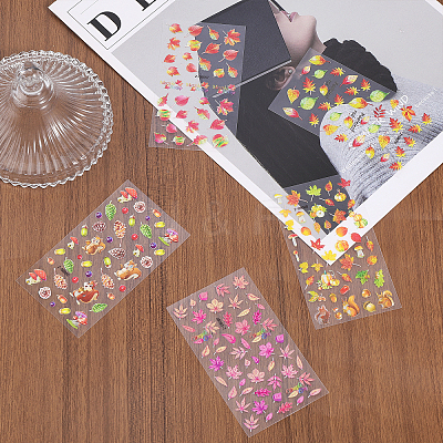 6 Sheets 6 Style Maple Leaf Nail Art Stickers Decals MRMJ-OC0003-57A-1
