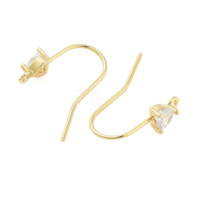 Brass Micro Pave Cubic Zirconia Earrings Findings EJEW-B063-05G-05-1