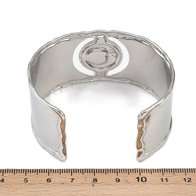 Moon 304 Stainless Steel Cuff Bangles BJEW-B157-01PG-1