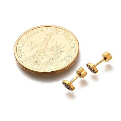 Ion Plating(IP) 304 Stainless Steel Stud Earrings EJEW-A118-13G-02-1