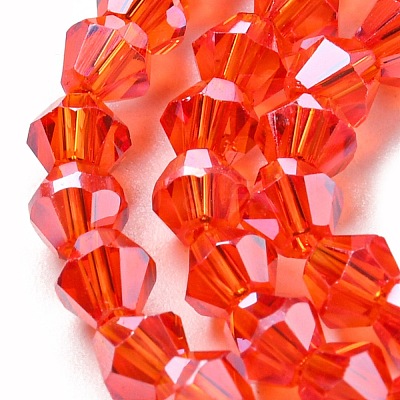 Transparent Electroplate Glass Beads Strands EGLA-A039-T4mm-A14-1