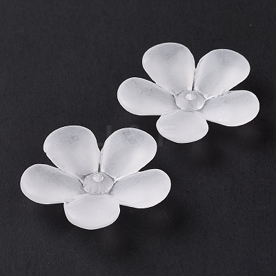 5-Petal Transparent Acrylic Bead Caps OACR-A017-12-1
