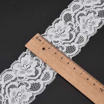 Lace Trim Nylon Stretch Ribbon for Jewelry Making ORIB-F001-51-1