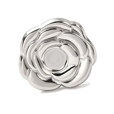 Adjustable 304 Stainless Steel Open Cuff Ring Components STAS-P403-01F-P-1