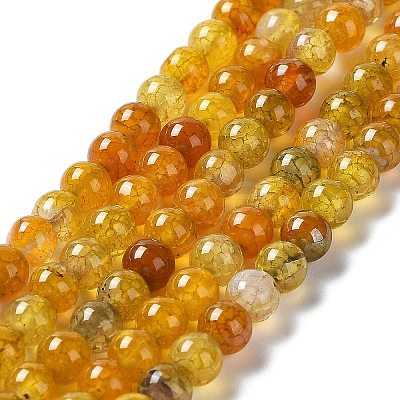 Natural Dragon Veins Agate Round Bead Strands G-J303-18-6mm-1