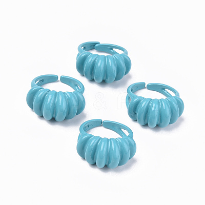 Spray Painted Alloy Cuff Rings RJEW-T011-24B-RS-1